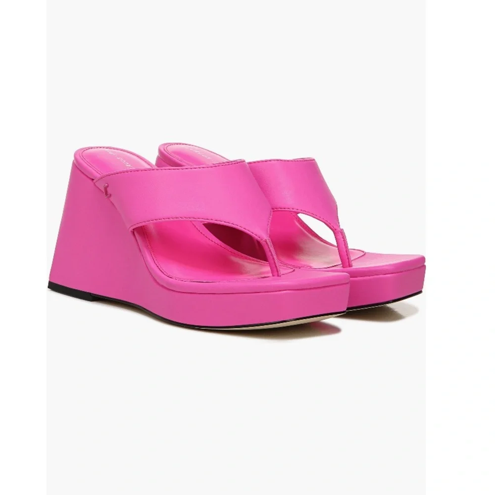 Circus NY by Sam Edelman Moira Wedge Sandals Hot Pink Punch Women’s Size 8